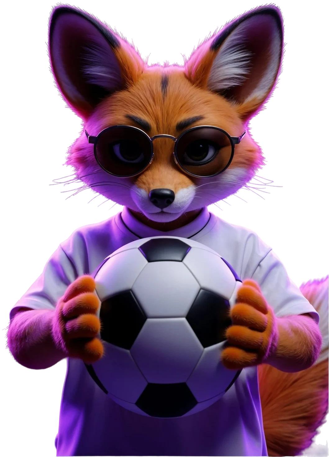 Zorro mascota de MaxWin con una pelota